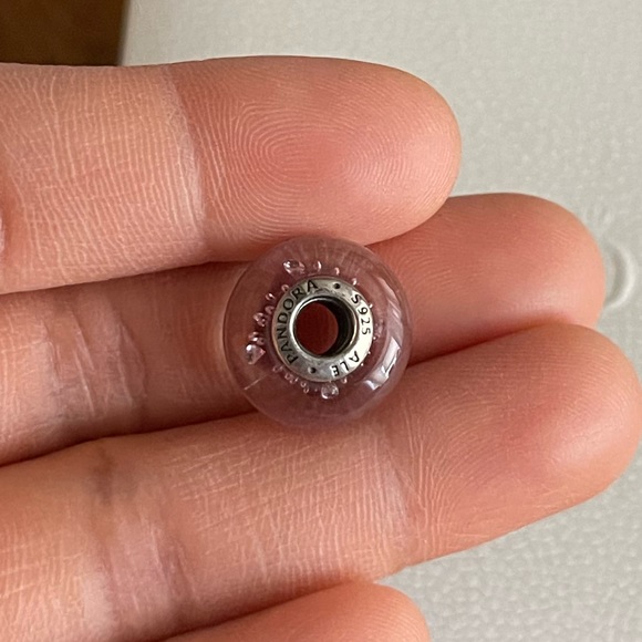 Retired Bubbles Purple Pandora Charm Murano Bead EUC - Picture 5 of 5